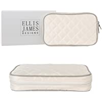 Ellis James Designs Estuche Organizador de Joyas de Viaje Elegante Bolso con Exterior Acolchado y Acolchado para…